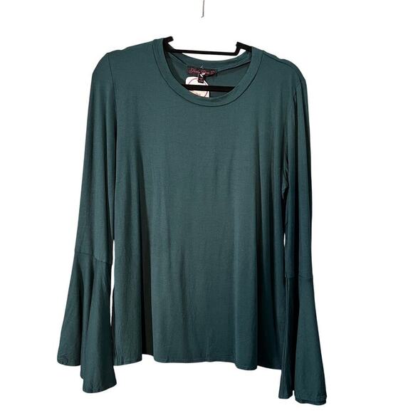 Sheila Rose Long Bell Sleeve Green Top Size Large Preowned with Tags - Picture 1 of 6